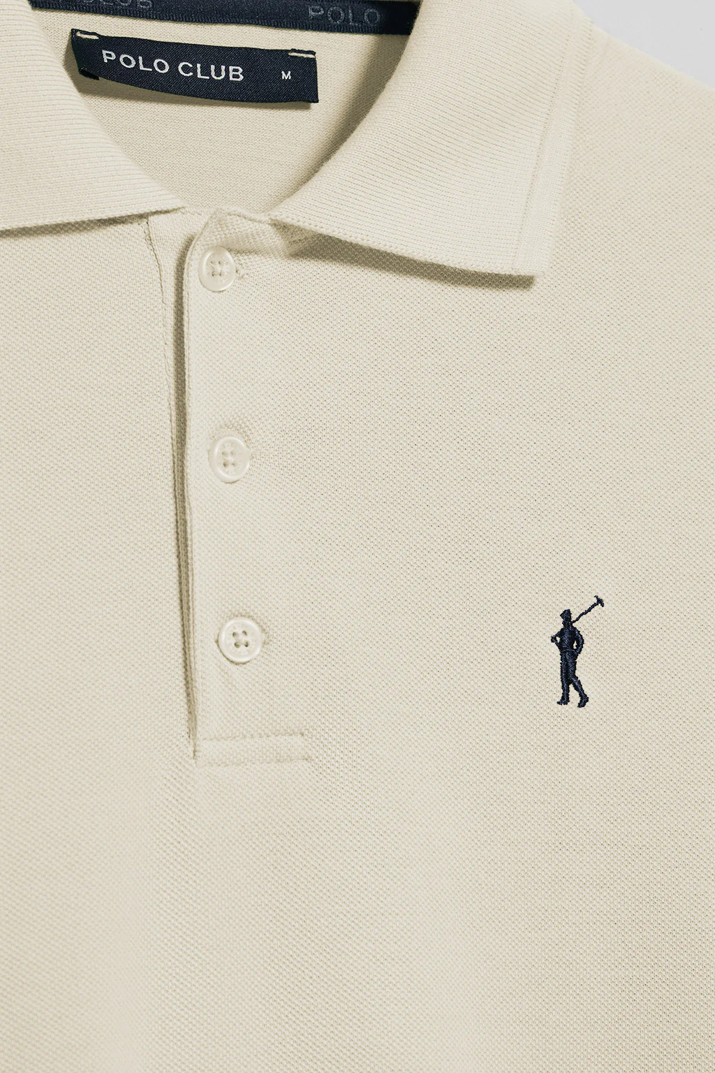 Nude short-sleeve polo shirt with three buttons and Rigby Go embroidered logo - Image 7