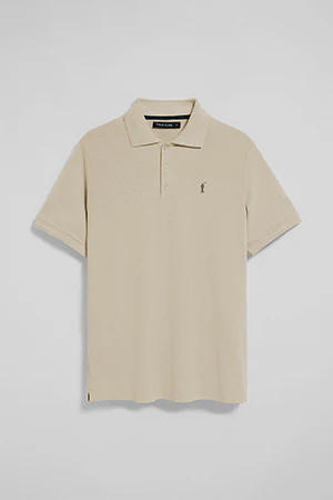 Beige short-sleeve polo shirt with three buttons and Rigby Go embroidered logo - Image 9
