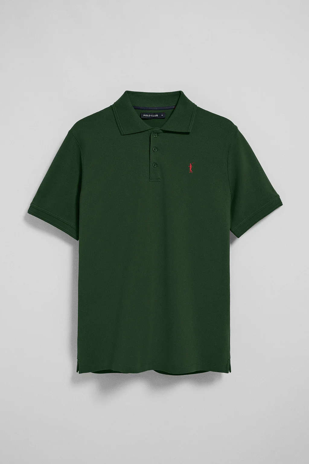Bottle-green short-sleeve polo shirt with three buttons and Rigby Go embroidered logo - Image 8