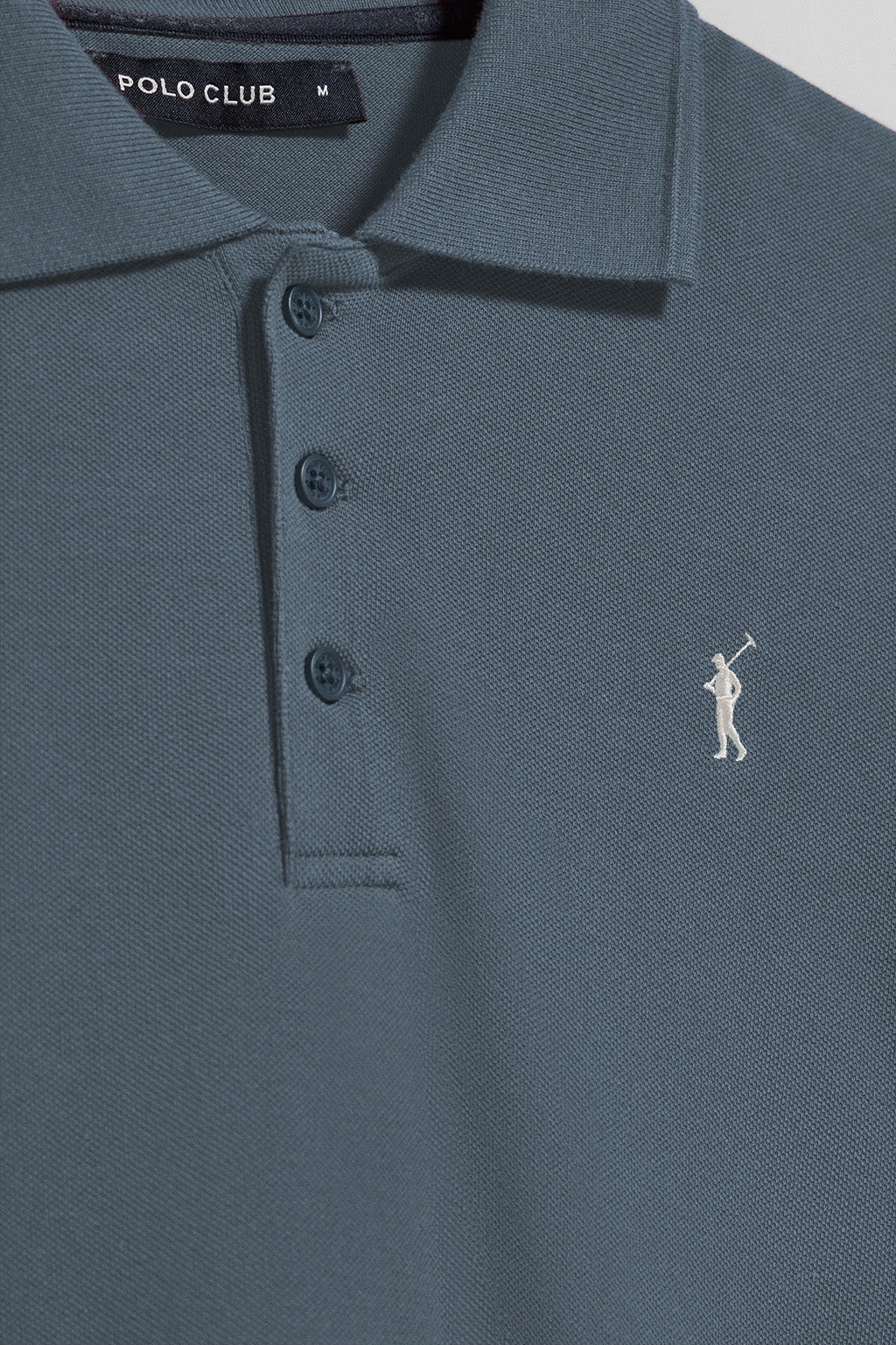 Light-blue short-sleeve polo shirt with three buttons and Rigby Go embroidered logo - Image 7