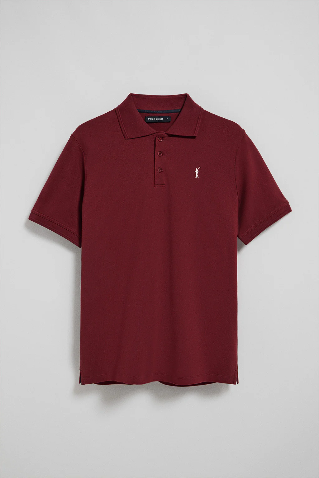 Maroon short-sleeve polo shirt with three buttons and Rigby Go embroidered logo - Image 9
