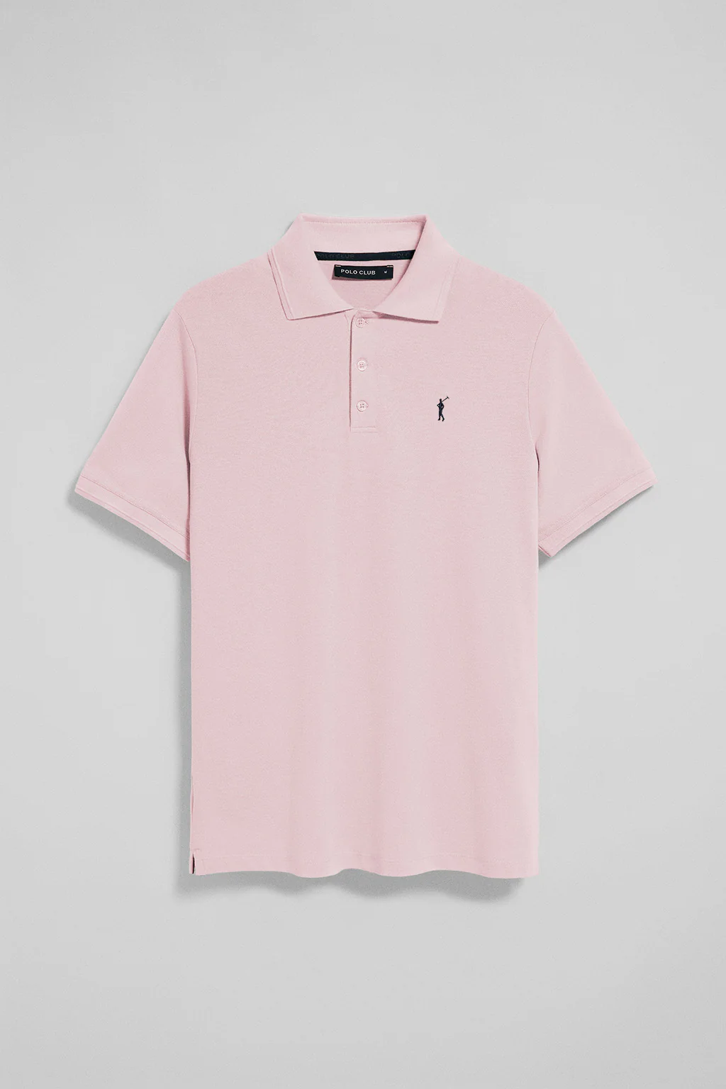 Pink short-sleeve polo shirt with three buttons and Rigby Go embroidered logo - Image 8