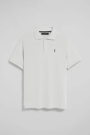 White short-sleeve polo shirt with three buttons and Rigby Go embroidered logo - Image 9