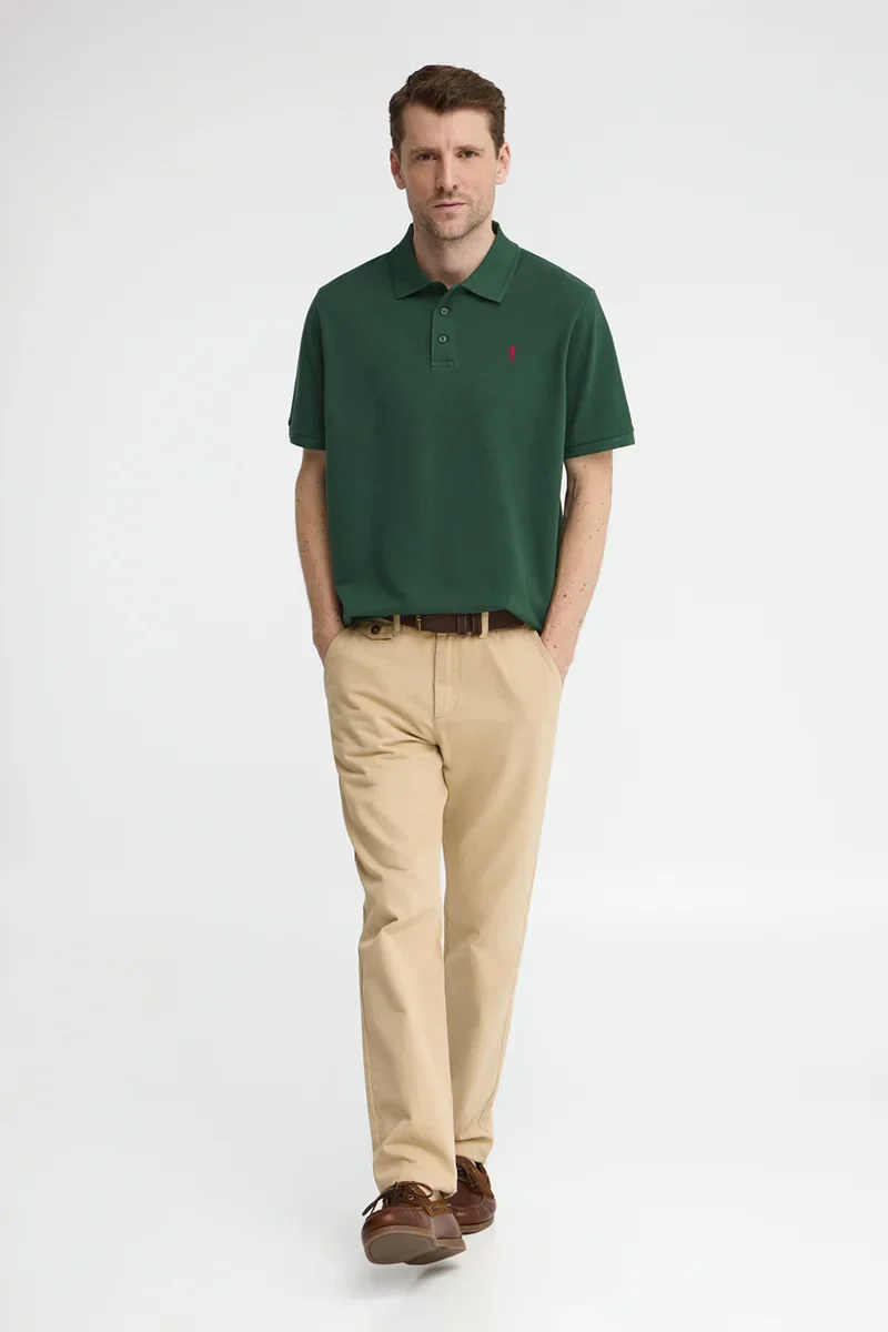 Bottle-green short-sleeve polo shirt with Rigby Go embroidered logo - Image 4
