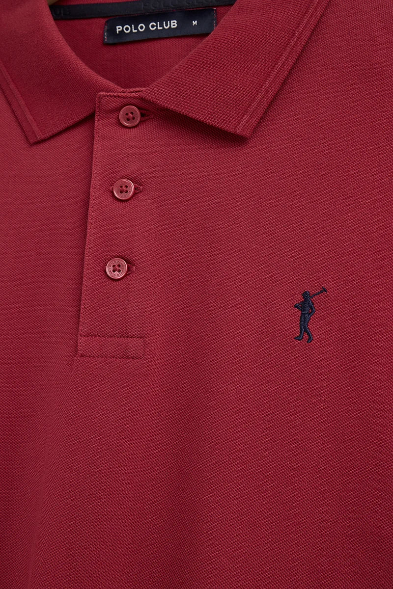 Burnt-red short-sleeve polo shirt with Rigby Go embroidered logo - Image 6
