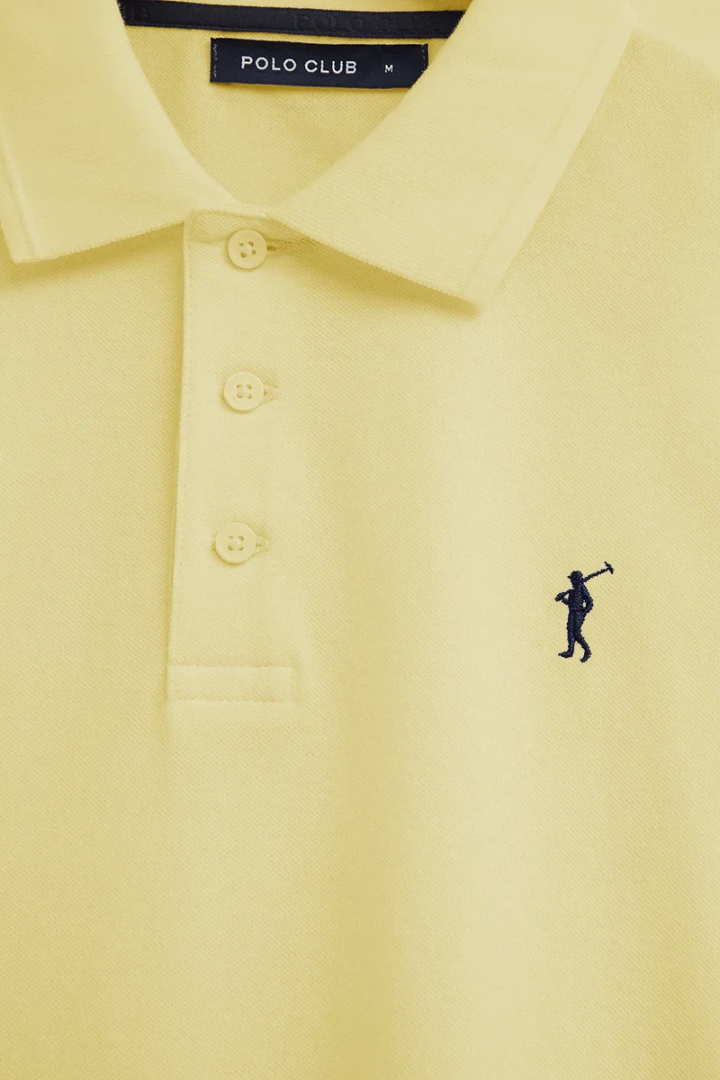 Light-yellow short-sleeve polo shirt with Rigby Go embroidered logo - Image 7