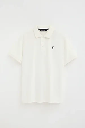 Nude short-sleeve polo shirt with Rigby Go embroidered logo - Image 10