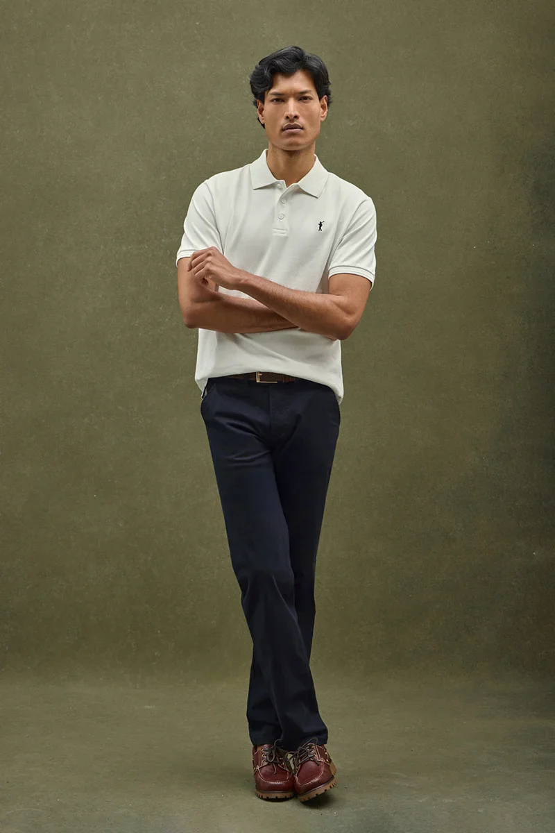 Nude short-sleeve polo shirt with Rigby Go embroidered logo - Image 2