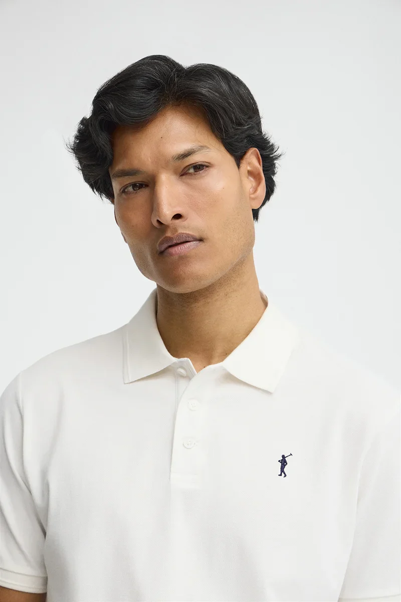Nude short-sleeve polo shirt with Rigby Go embroidered logo - Image 3