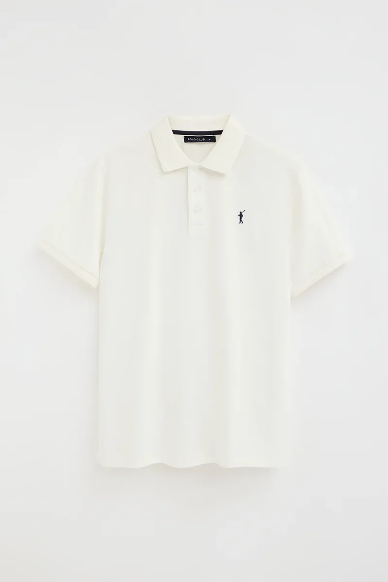 Nude short-sleeve polo shirt with Rigby Go embroidered logo - Image 6