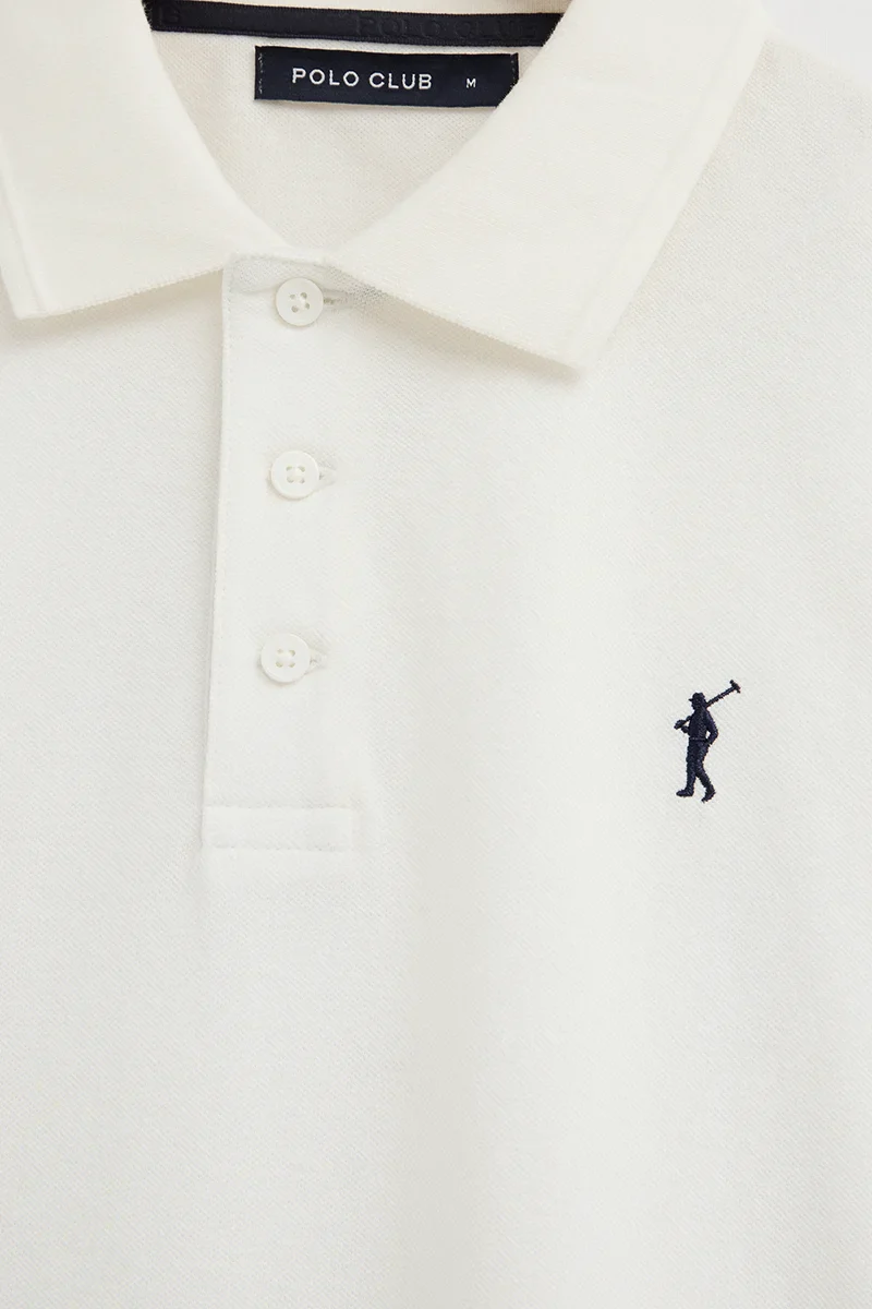 Nude short-sleeve polo shirt with Rigby Go embroidered logo - Image 7