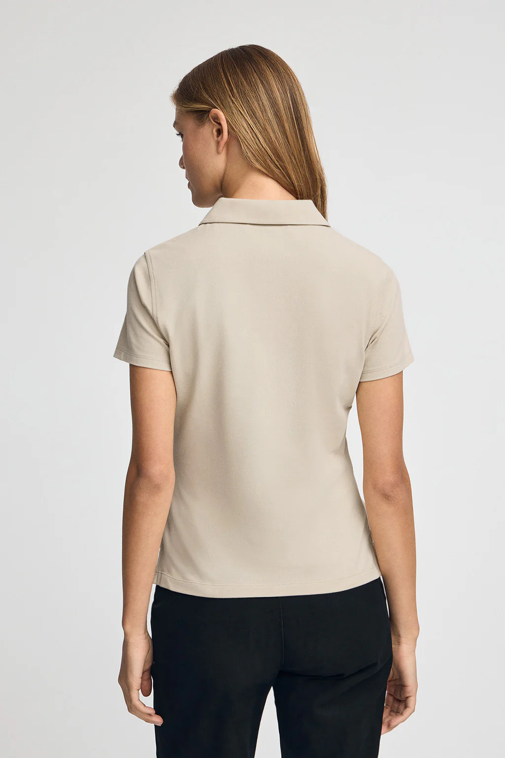 Beige pique polo shirt with five-button collar and Rigby Go embroidery - Image 4