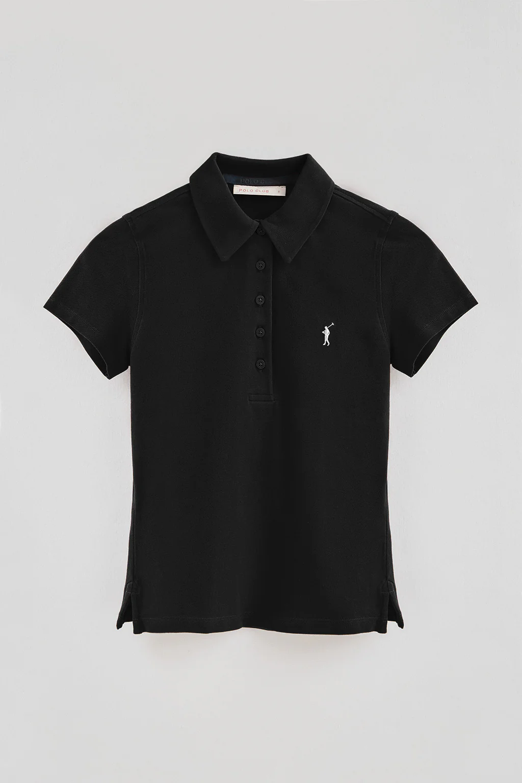 Black pique polo shirt with five-button collar and Rigby Go embroidery - Image 5