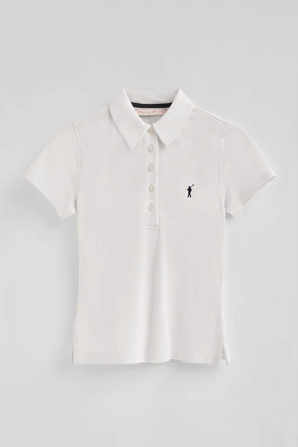 White pique polo shirt with five-button collar and Rigby Go embroidery - Image 5