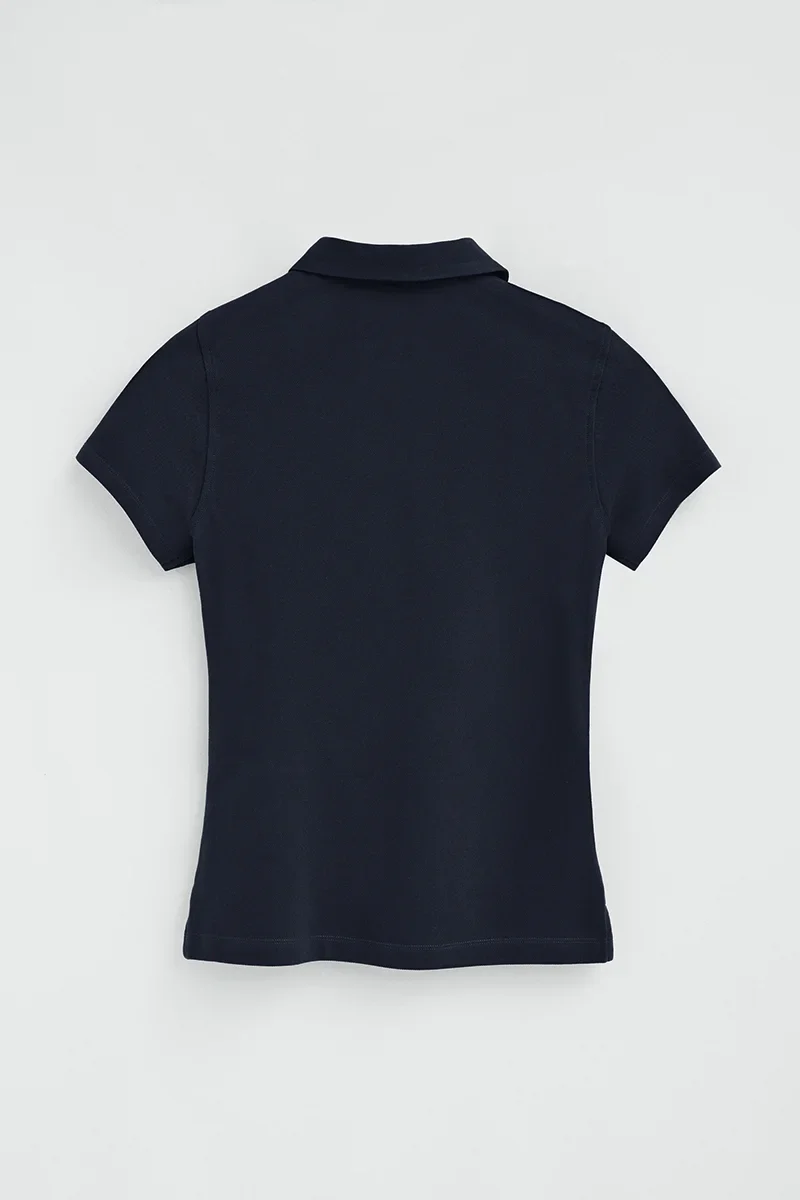 Navy-blue short-sleeve polo shirt with slim fit and Rigby Go embroidery - Image 8