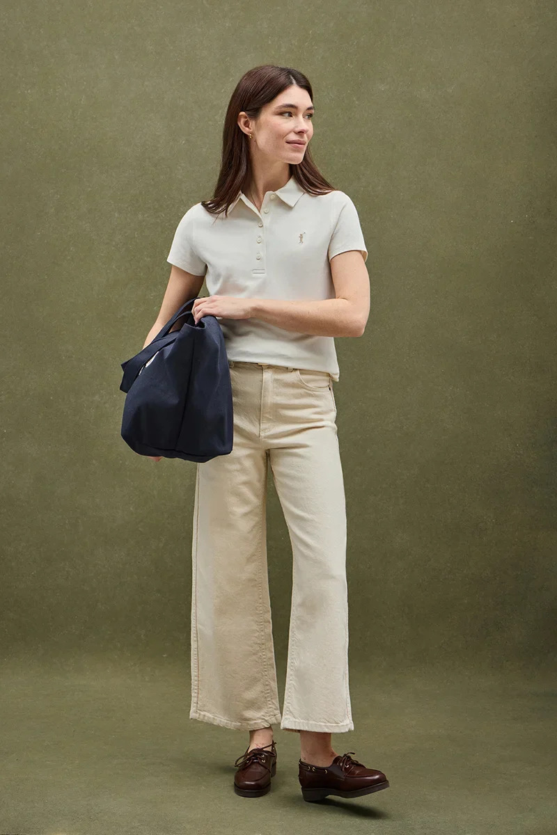 Nude short-sleeve polo shirt with slim fit and Rigby Go embroidery - Image 2