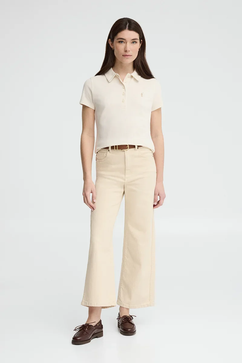 Nude short-sleeve polo shirt with slim fit and Rigby Go embroidery - Image 4