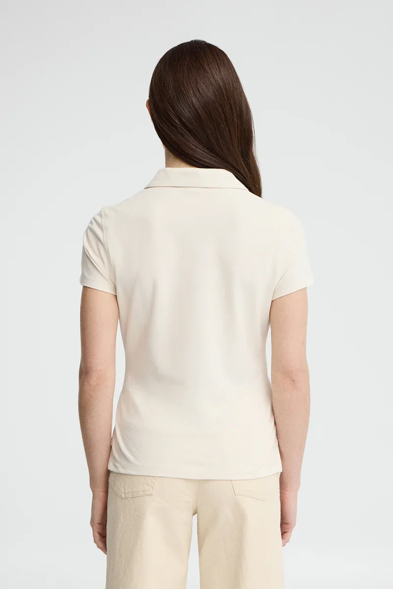Nude short-sleeve polo shirt with slim fit and Rigby Go embroidery - Image 5