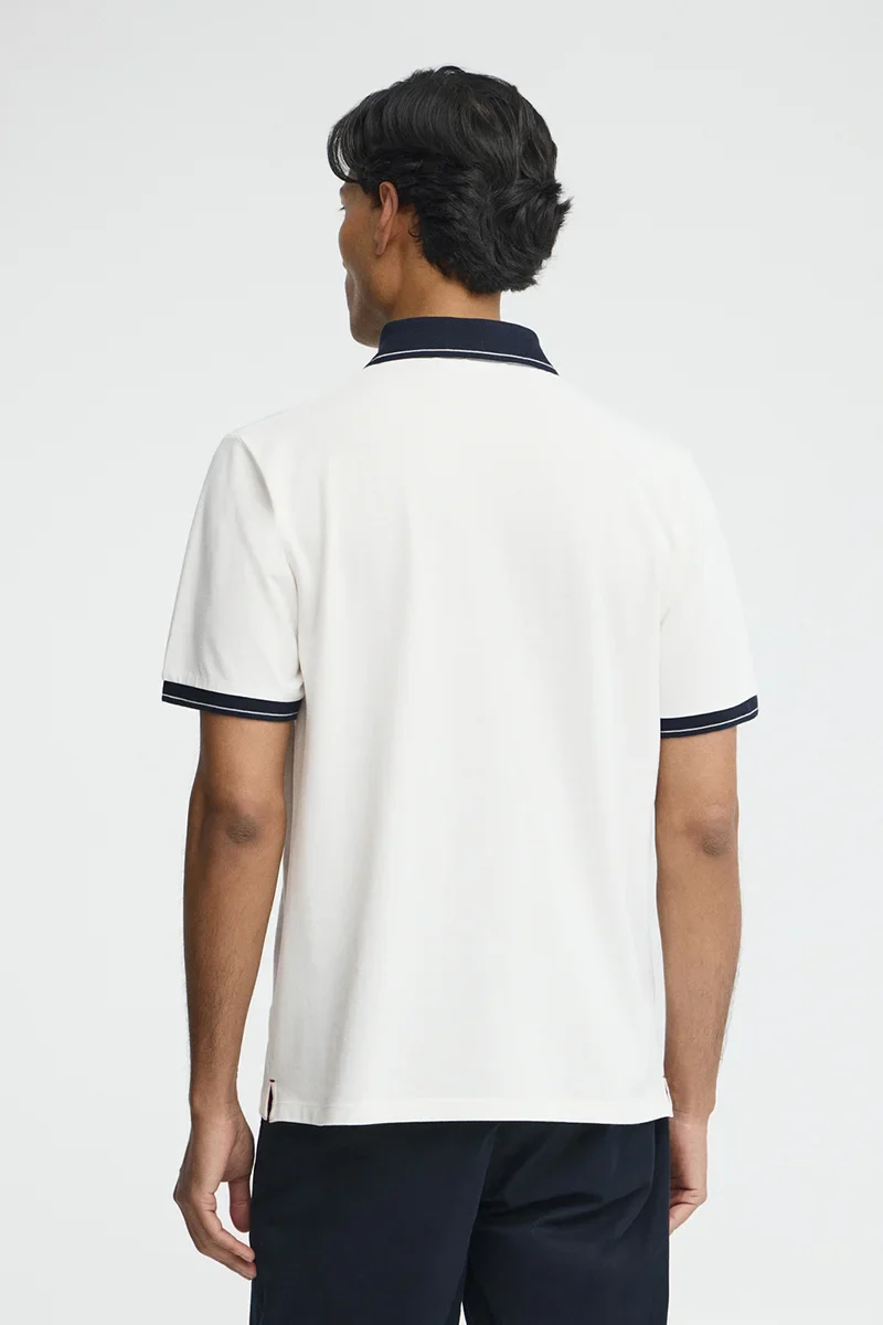 Nude polo shirt with contrast details and Rigby Go embroidery - Image 5
