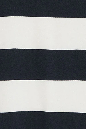 Striped polo shirt in navy blue and nude with Polo Club denim patch - Image 11