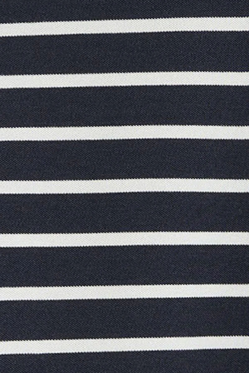 Striped V-neck buttonless polo shirt Polo Club in navy blue and nude - Image 11