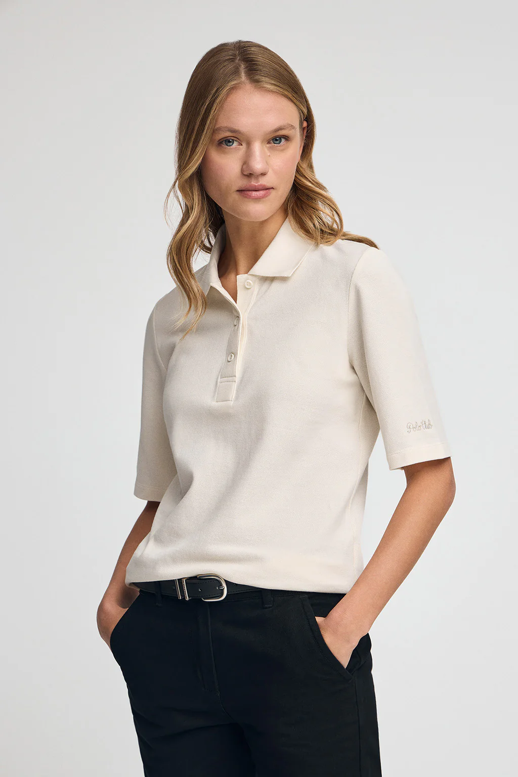 Nude half-sleeve polo shirt with Polo Club embroidery - Image 2