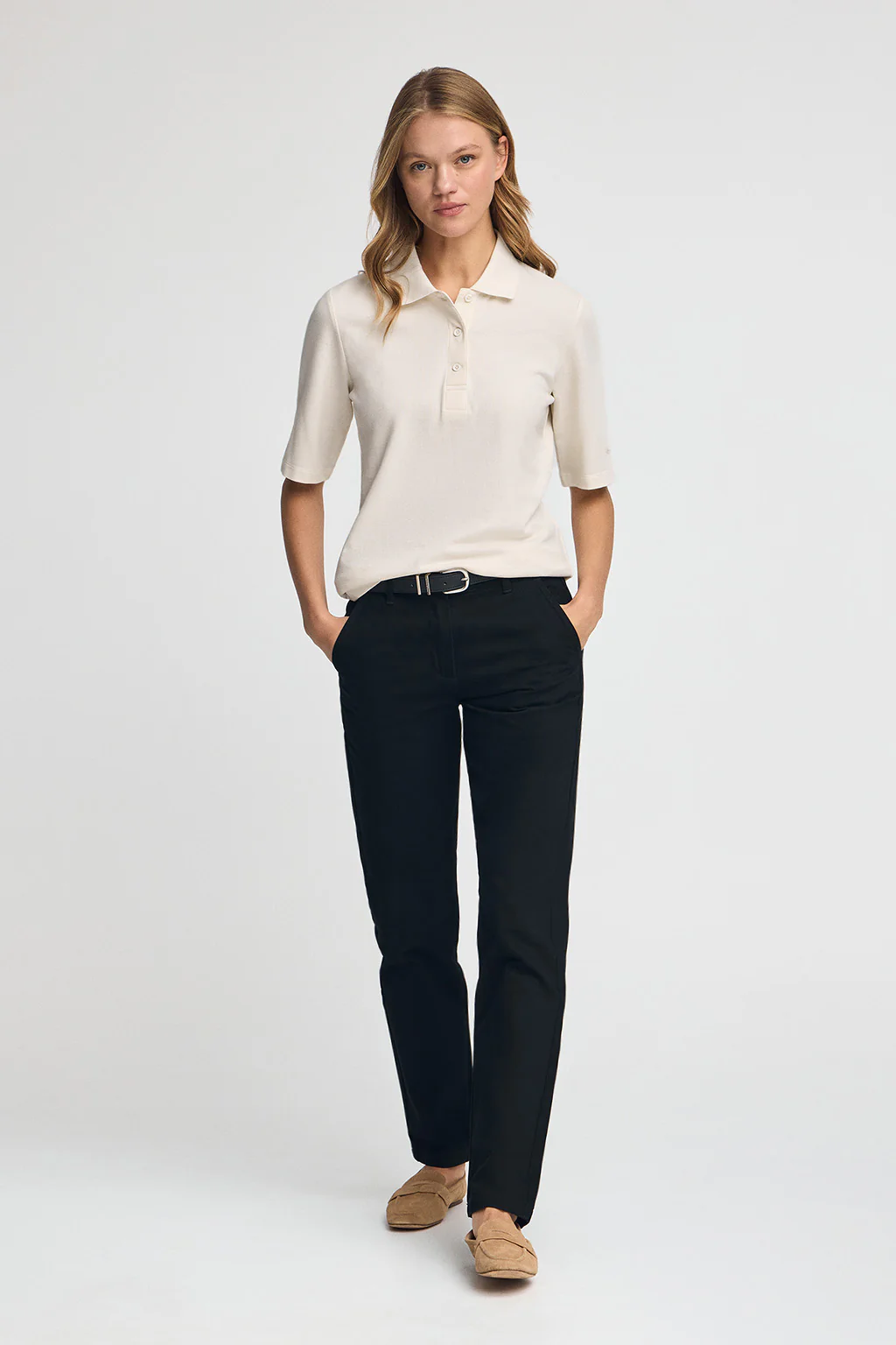Nude half-sleeve polo shirt with Polo Club embroidery - Image 4