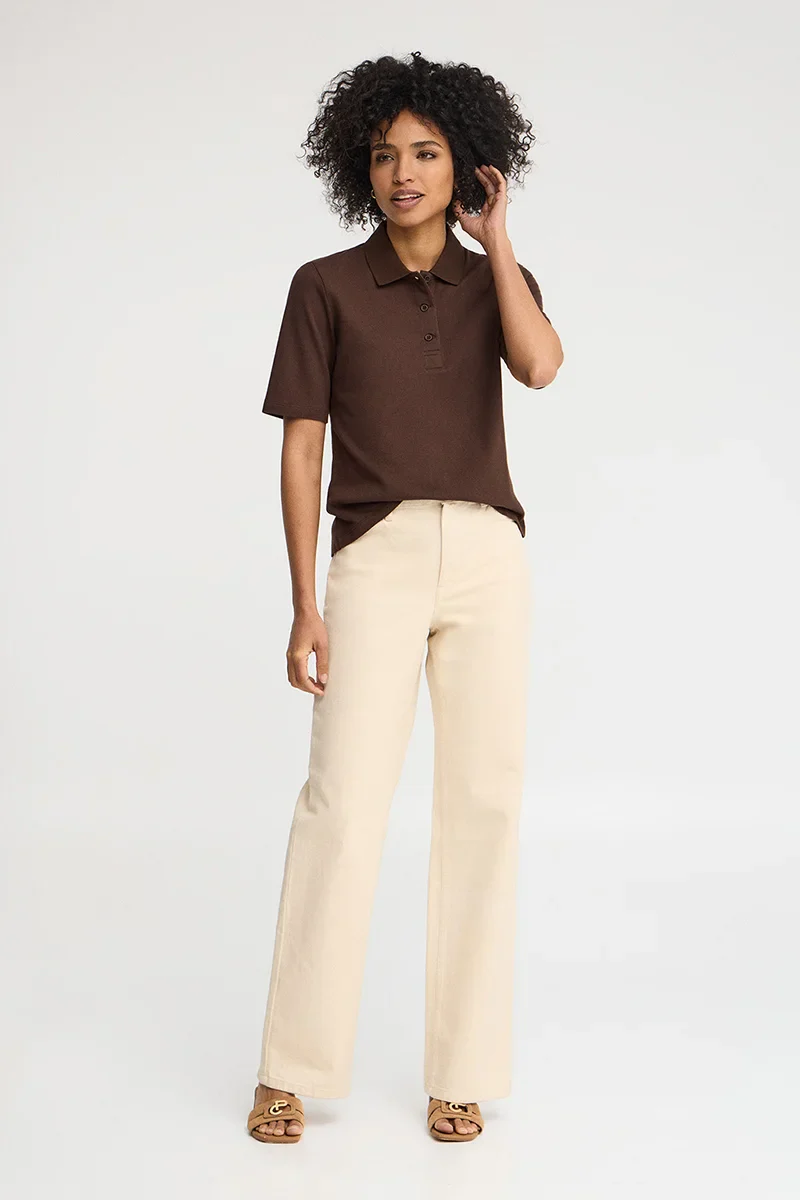 Chocolate polo shirt Polo Club with elbow-length sleeve