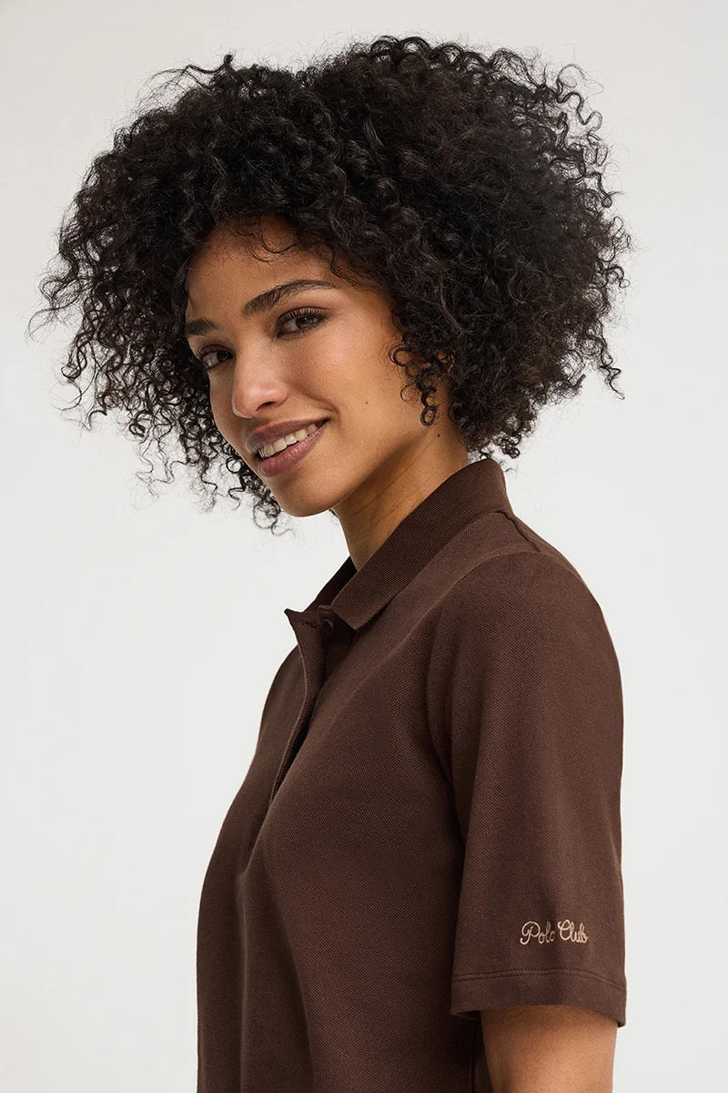 Chocolate polo shirt Polo Club with elbow-length sleeve - Image 2