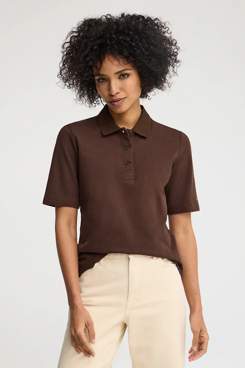 Chocolate polo shirt Polo Club with elbow-length sleeve - Image 3