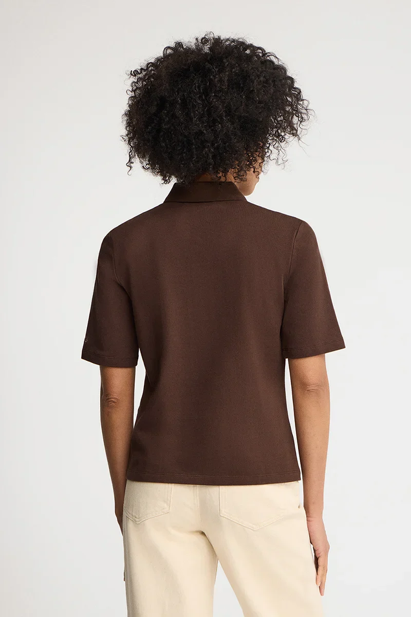 Chocolate polo shirt Polo Club with elbow-length sleeve - Image 5