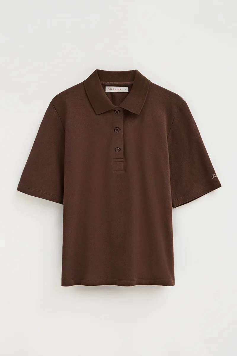 Chocolate polo shirt Polo Club with elbow-length sleeve - Image 6