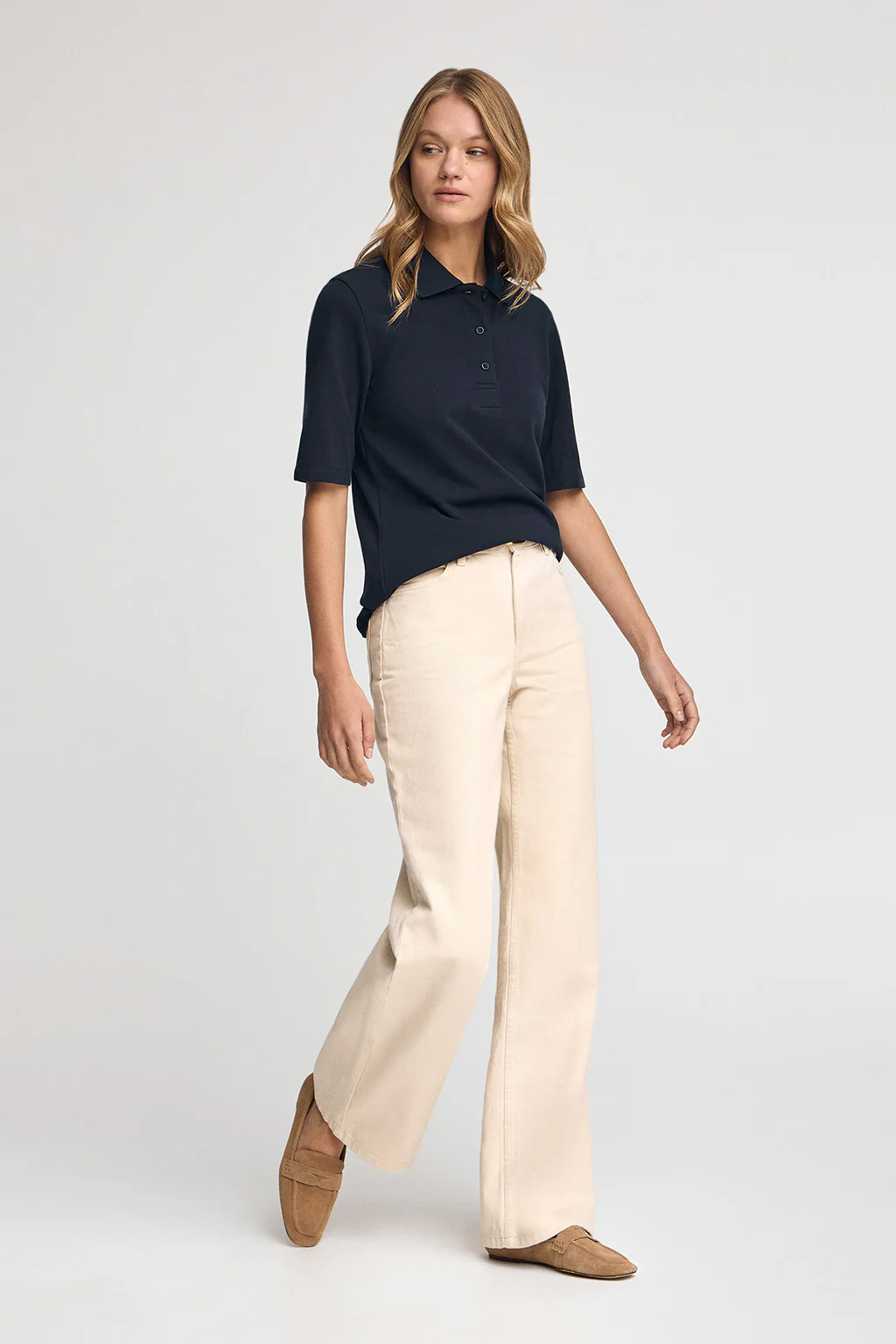 Dark-blue half-sleeve polo shirt with Polo Club embroidery - Image 4