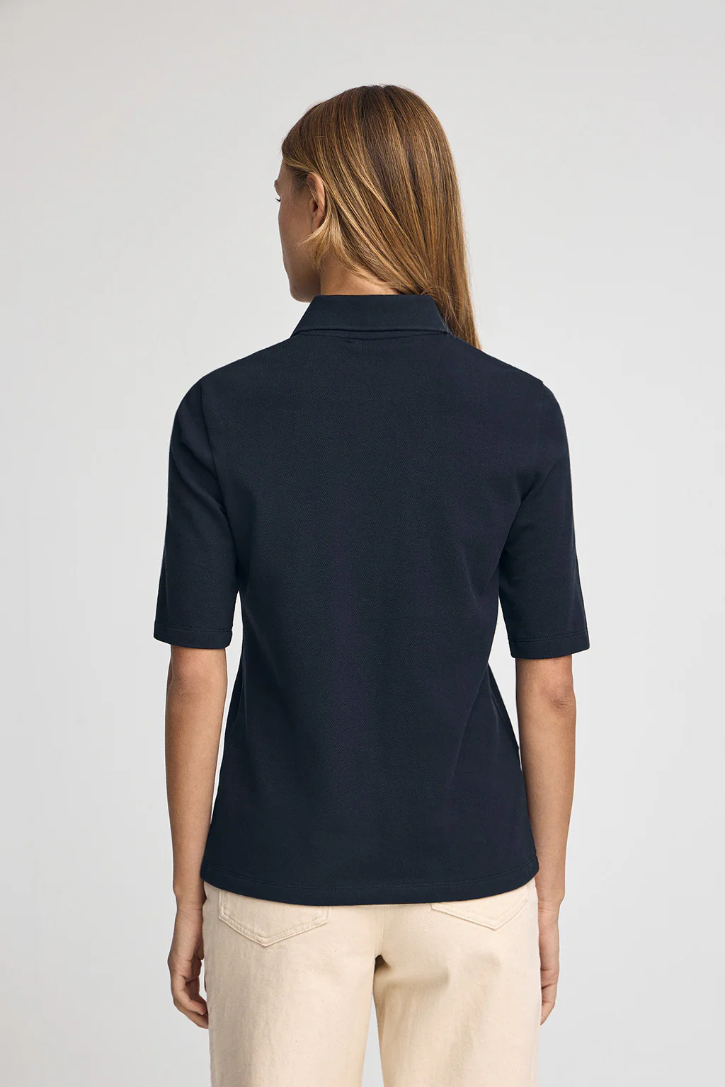 Dark-blue half-sleeve polo shirt with Polo Club embroidery - Image 5