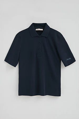 Dark-blue half-sleeve polo shirt with Polo Club embroidery - Image 8