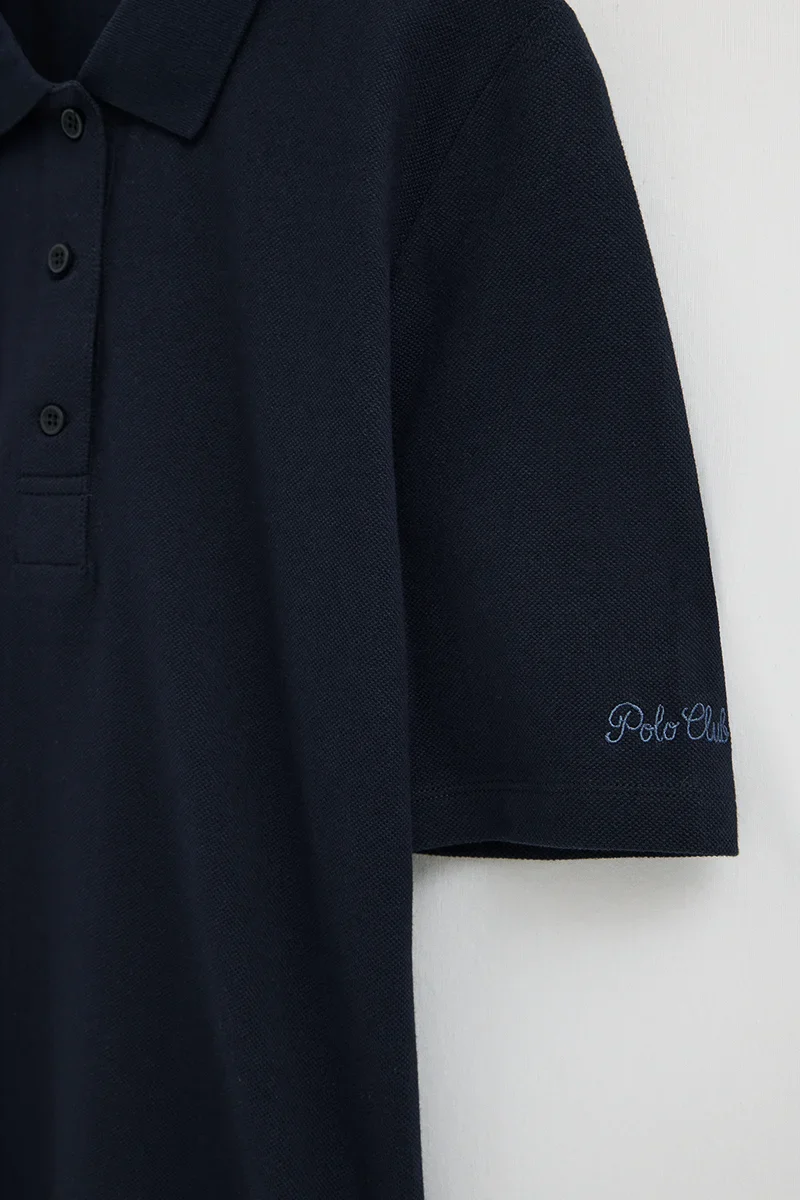 Navy-blue polo shirt Polo Club with elbow-length sleeve - Image 2