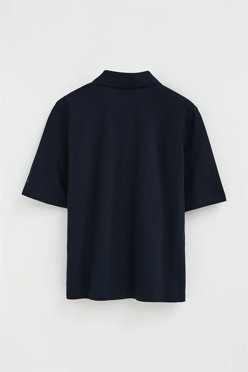Navy-blue polo shirt Polo Club with elbow-length sleeve - Image 3