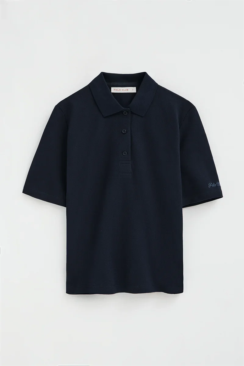 Navy-blue polo shirt Polo Club with elbow-length sleeve - Image 4