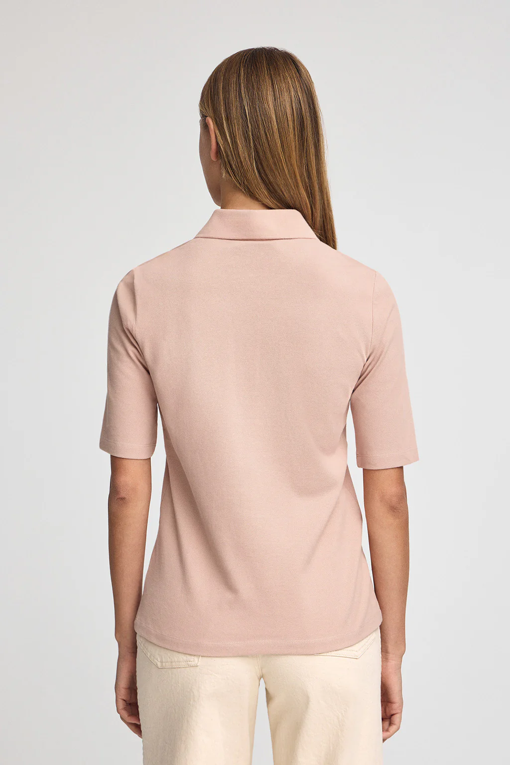 Pale-pink half-sleeve polo shirt with Polo Club embroidery - Image 5
