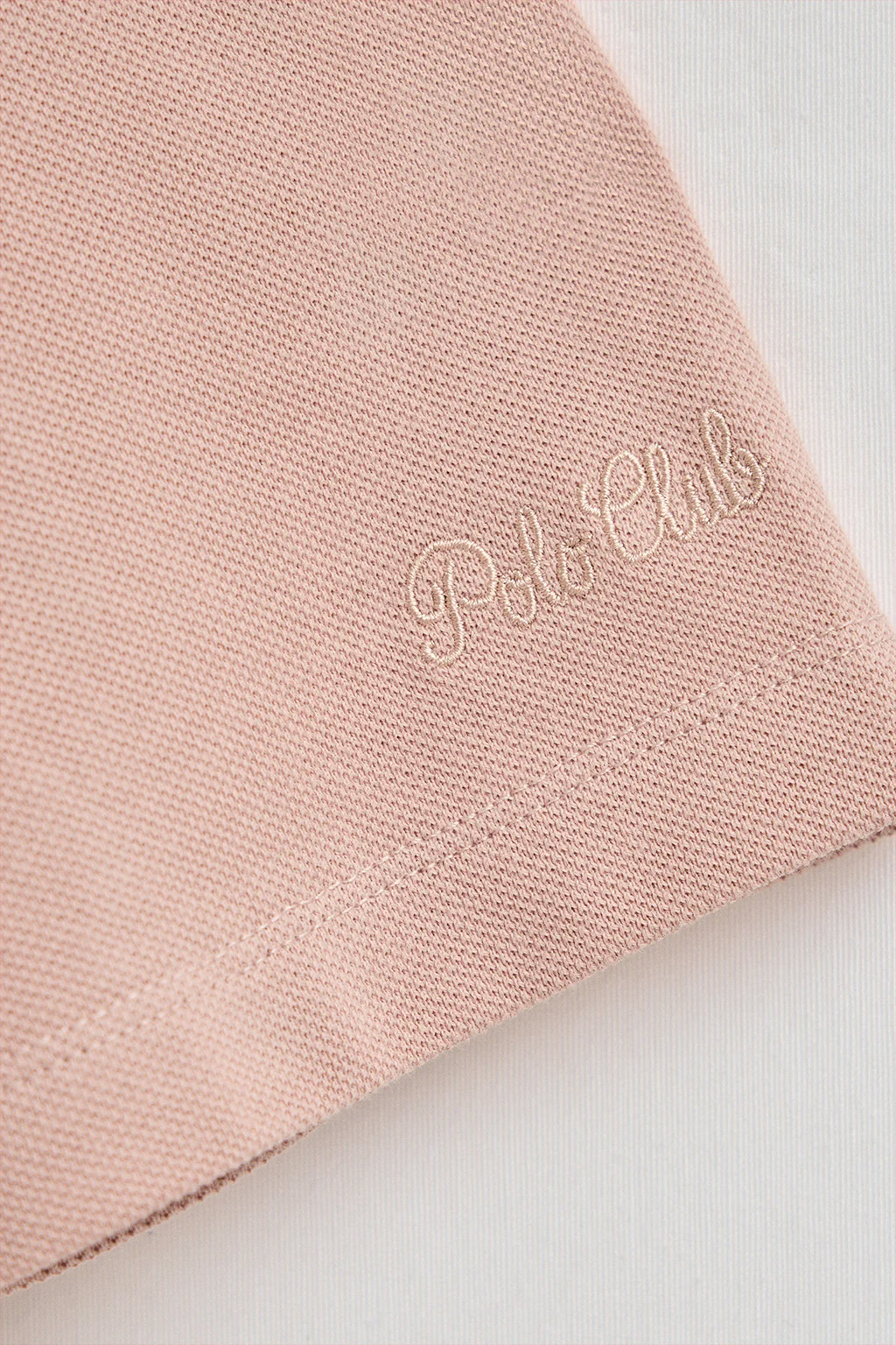 Pale-pink half-sleeve polo shirt with Polo Club embroidery - Image 7