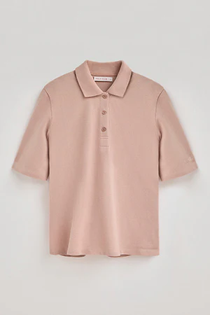 Pale-pink half-sleeve polo shirt with Polo Club embroidery - Image 8
