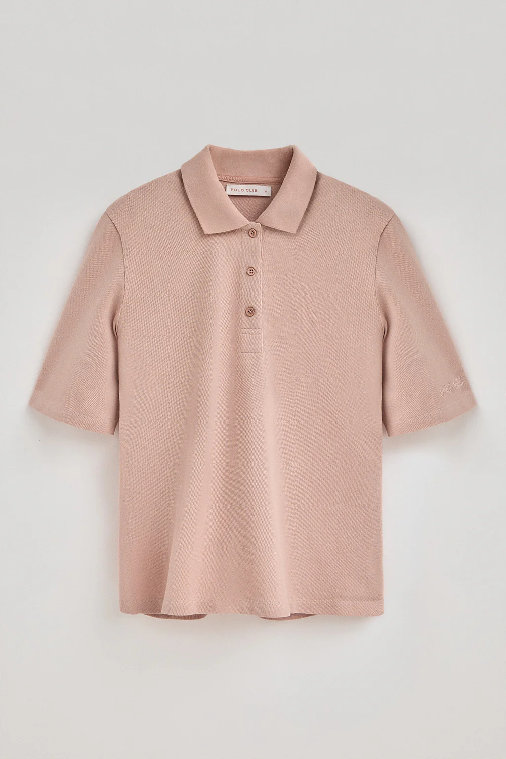 Pale-pink half-sleeve polo shirt with Polo Club embroidery - Image 9