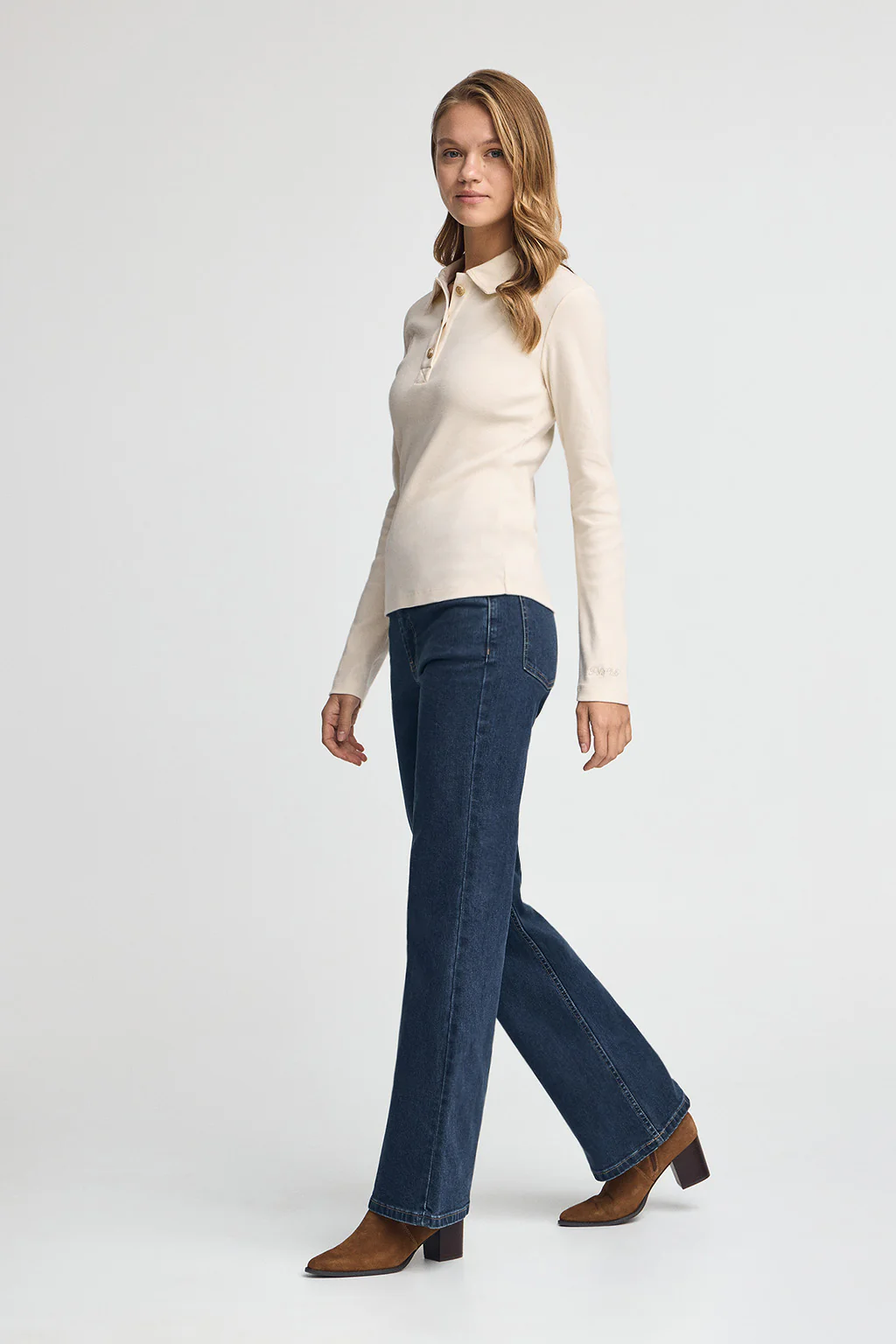 Nude slim-fit polo shirt Tesafi Nautic - Image 4
