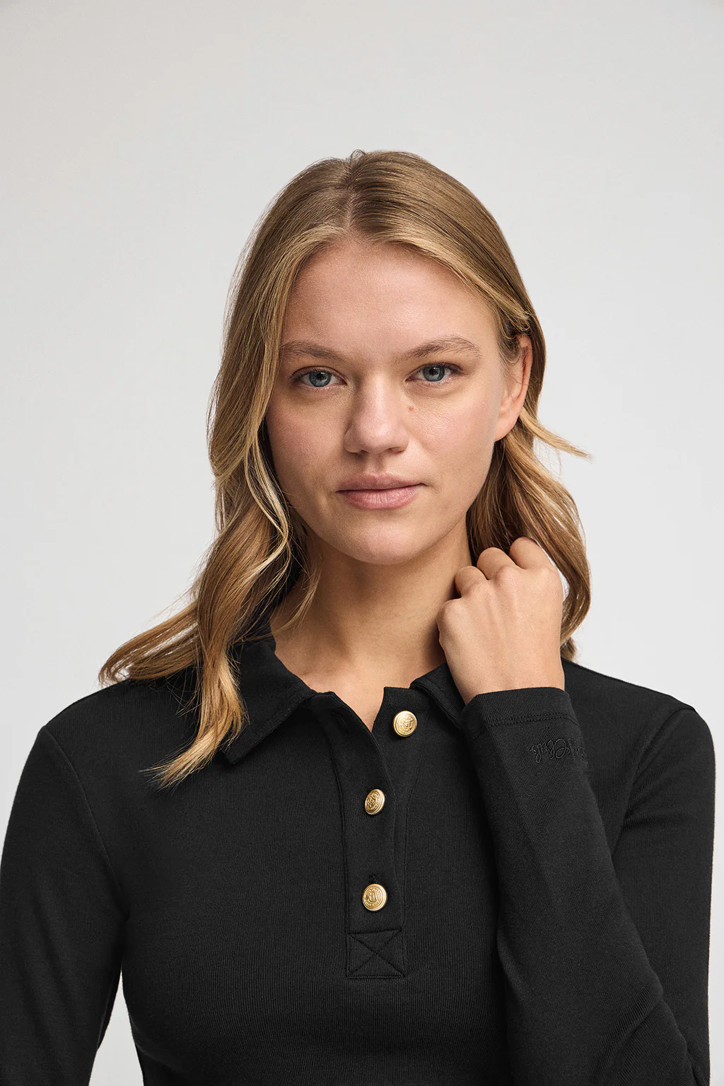Black slim-fit polo shirt Tesafi Nautic - Image 3