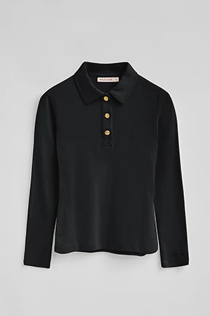 Black slim-fit polo shirt Tesafi Nautic - Image 8