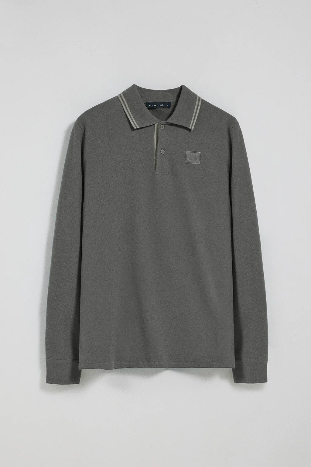 Asphalt-grey polo shirt with two buttons and Polo Club logo - Image 5