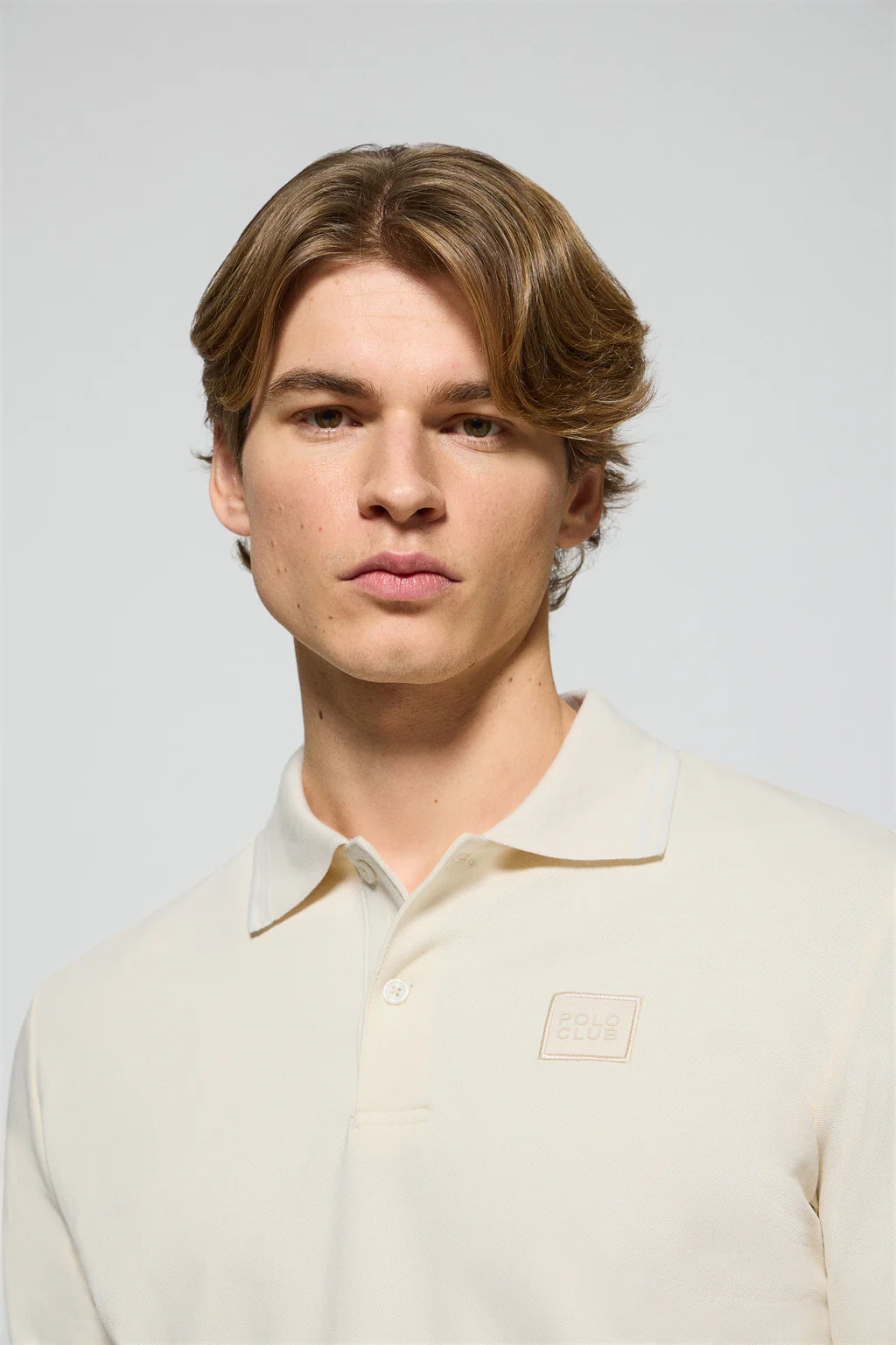 Nude polo shirt with two buttons Polo Club logo - Image 3