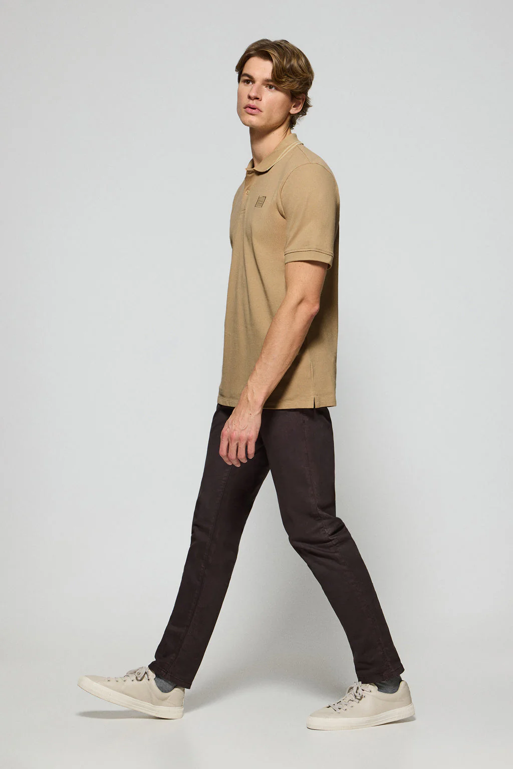 Camel polo shirt with two buttons and Polo Club logo - Image 3