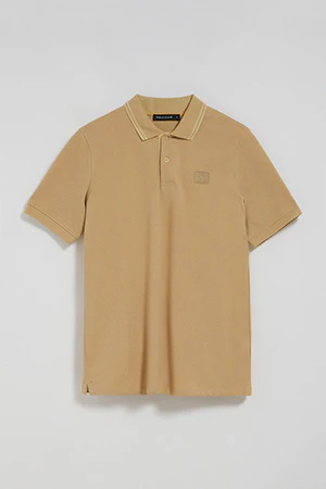 Camel polo shirt with two buttons and Polo Club logo - Image 9