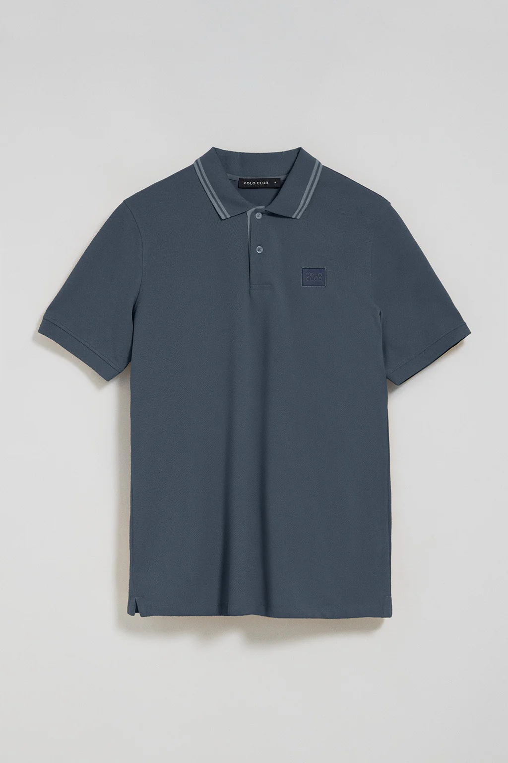 Denim-blue polo shirt with two buttons and Polo Club logo - Image 9